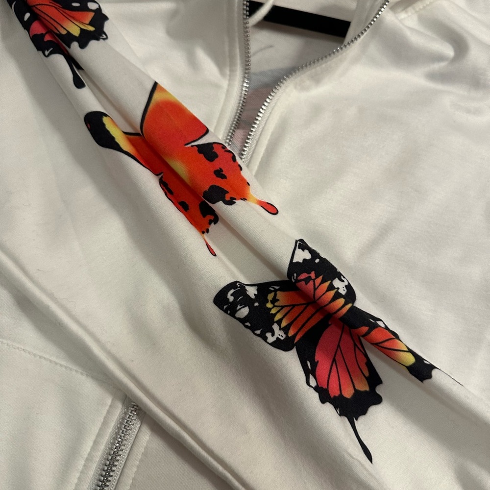 Cotton butterfly hoodie - size large - Picture 2 of 5